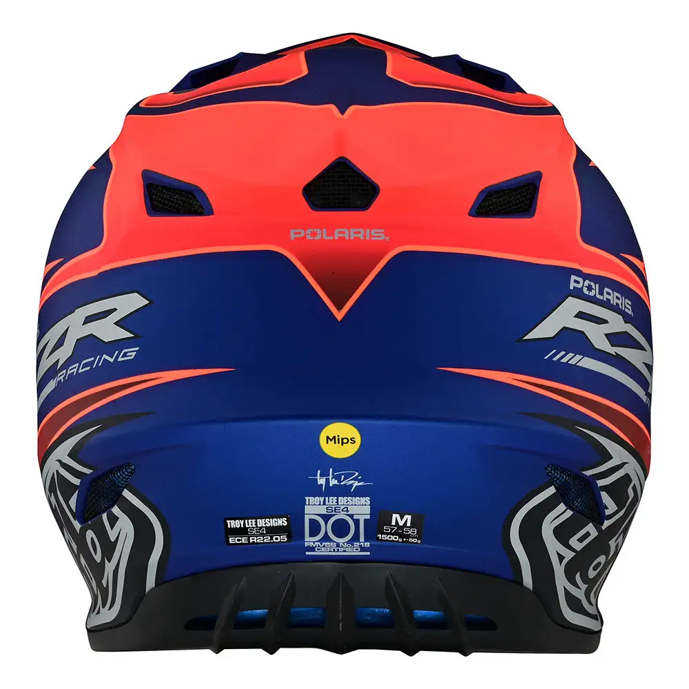 Troy Lee Designs SE4 Polyacrylite Helmet W/MIPS Polaris Blue / Red 5 Troy Lee Designs SE4 Polyacrylite Helmet W/MIPS Polaris Blue / Red - Image 3