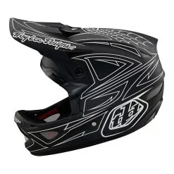 Troy Lee Designs D3 Fiberlite Helmet Spiderstripe Black