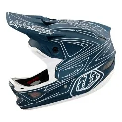 Troy Lee Designs D3 Fiberlite Helmet Spiderstripe Blue