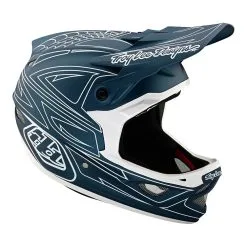 Troy Lee Designs D3 Fiberlite Helmet Spiderstripe Blue -Bike Sales TLD B22SF D3FL SPIDERSTRIPE BLU 06