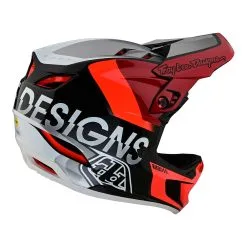 Troy Lee Designs D4 Composite Helmet W/MIPS Qualifier Silver / Red -Bike Sales TLD B22SF D4CM QUALIFIER SILRED 04
