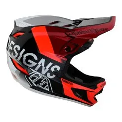 Troy Lee Designs D4 Composite Helmet W/MIPS Qualifier Silver / Red -Bike Sales TLD B22SF D4CM QUALIFIER SILRED 05