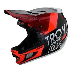 Troy Lee Designs D4 Composite Helmet W/MIPS Qualifier Silver / Red -Bike Sales TLD B22SF D4CM QUALIFIER SILRED 07
