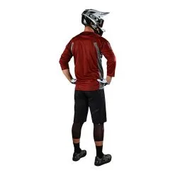 Troy Lee Designs Ruckus 3/4 Jersey Bars Red Clay / Gray Heather -Bike Sales TLD B22SF RUCKUS H2T BARS REDCLYGRYHTR 05