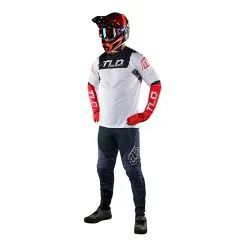 Troy Lee Designs Sprint Jersey Fractura Charcoal / Glo Red -Bike Sales TLD B22SF SPRINT H2T FRACTURA CHRGLORED 01