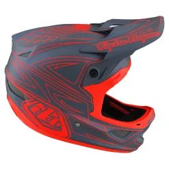 Troy Lee Designs D3 Fiberlite Helmet Spiderstripe Gray / Red -Bike Sales TLD B22S D3FL SPIDER STRIPE GRYRED 05