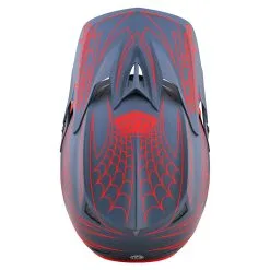 Troy Lee Designs D3 Fiberlite Helmet Spiderstripe Gray / Red -Bike Sales TLD B22S D3FL SPIDER STRIPE GRYRED 08