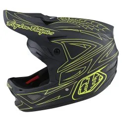 Troy Lee Designs D3 Fiberlite Helmet Spiderstripe Gray / Yellow