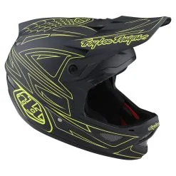 Troy Lee Designs D3 Fiberlite Helmet Spiderstripe Gray / Yellow -Bike Sales TLD B22S D3FL SPIDER STRIPE GRYYEL 06