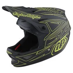 Troy Lee Designs D3 Fiberlite Helmet Spiderstripe Gray / Yellow -Bike Sales TLD B22S D3FL SPIDER STRIPE GRYYEL 07