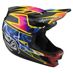 Troy Lee Designs D4 Carbon Helmet W/MIPS Lightning Black -Bike Sales TLD B22S D4CF LIGHTNING BLK 06