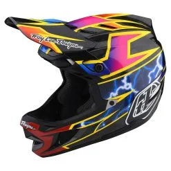 Troy Lee Designs D4 Carbon Helmet W/MIPS Lightning Black -Bike Sales TLD B22S D4CF LIGHTNING BLK 07