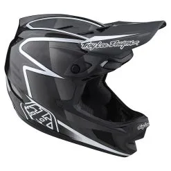 Troy Lee Designs D4 Carbon Helmet W/MIPS Lines Black / Gray -Bike Sales TLD B22S D4CF LINES BLKGRY 06