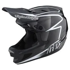 Troy Lee Designs D4 Carbon Helmet W/MIPS Lines Black / Gray -Bike Sales TLD B22S D4CF LINES BLKGRY 07
