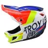 Troy Lee Designs D4 Composite Helmet W/MIPS Qualifier White / Blue -Bike Sales TLD B22S D4CM QUALIFIER WHTBLU 01