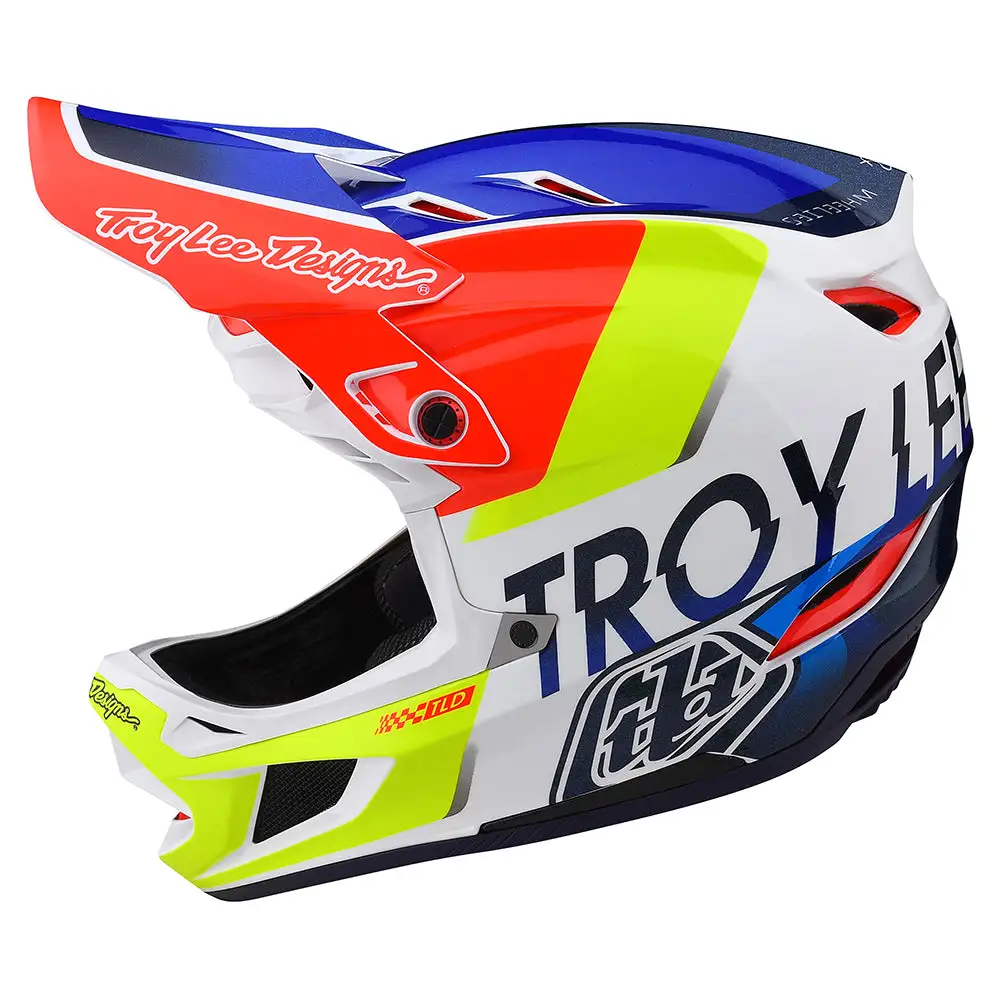 Troy Lee Designs D4 Composite Helmet W/MIPS Qualifier White / Blue 3 Troy Lee Designs D4 Composite Helmet W/MIPS Qualifier White / Blue