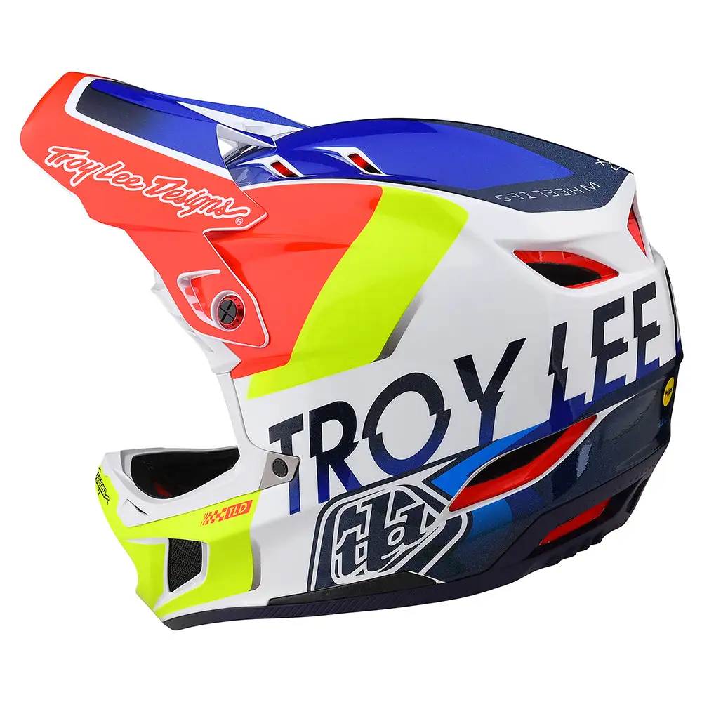 Troy Lee Designs D4 Composite Helmet W/MIPS Qualifier White / Blue 4 Troy Lee Designs D4 Composite Helmet W/MIPS Qualifier White / Blue - Image 2