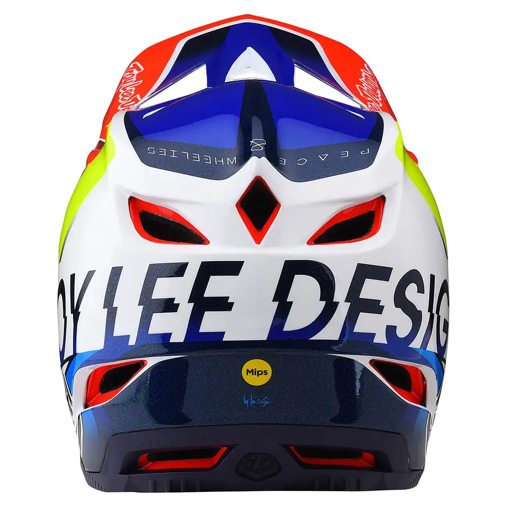 Troy Lee Designs D4 Composite Helmet W/MIPS Qualifier White / Blue 5 Troy Lee Designs D4 Composite Helmet W/MIPS Qualifier White / Blue - Image 3