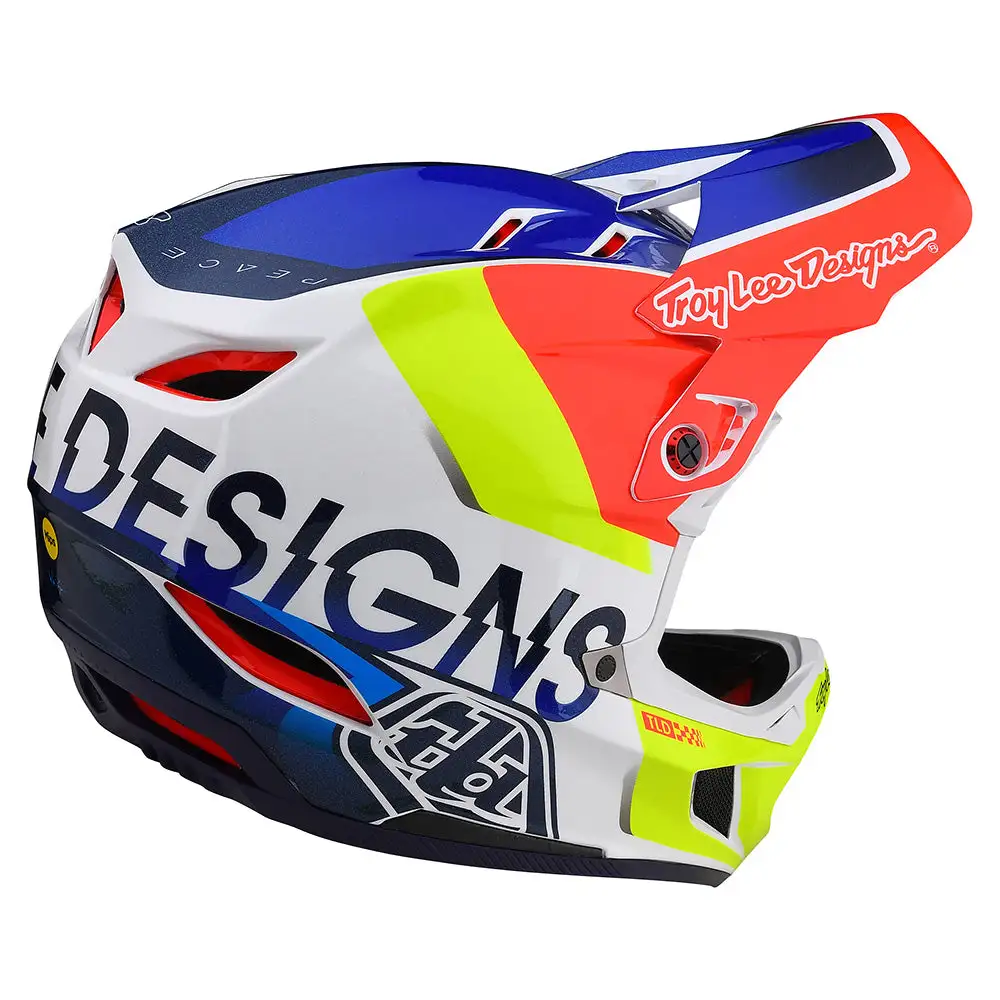 Troy Lee Designs D4 Composite Helmet W/MIPS Qualifier White / Blue 7 Troy Lee Designs D4 Composite Helmet W/MIPS Qualifier White / Blue - Image 5