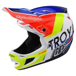 Troy Lee Designs D4 Composite Helmet W/MIPS Qualifier White / Blue 19 Troy Lee Designs D4 Composite Helmet W/MIPS Qualifier White / Blue -Bike Sales TLD B22S D4CM QUALIFIER WHTBLU 07