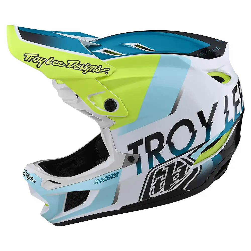 Troy Lee Designs D4 Composite Helmet W/MIPS Qualifier White / Green 3 Troy Lee Designs D4 Composite Helmet W/MIPS Qualifier White / Green