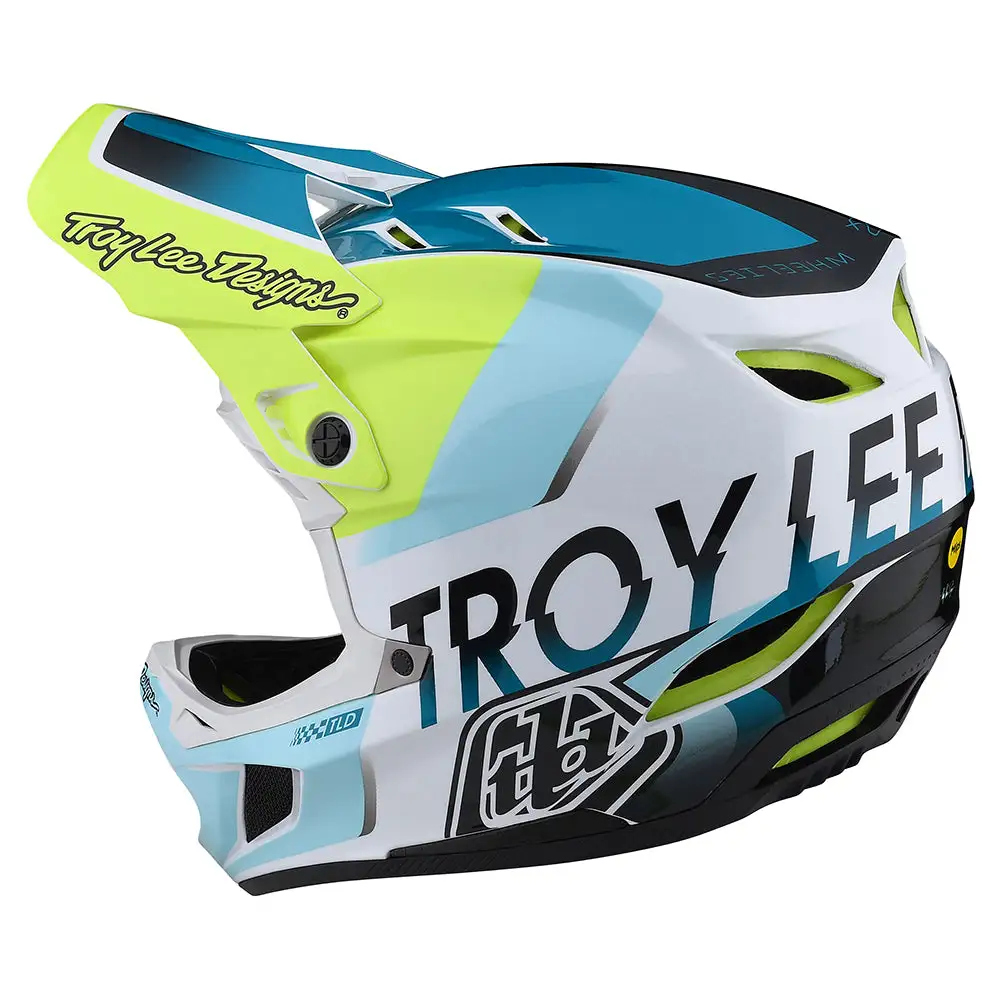 Troy Lee Designs D4 Composite Helmet W/MIPS Qualifier White / Green 4 Troy Lee Designs D4 Composite Helmet W/MIPS Qualifier White / Green - Image 2