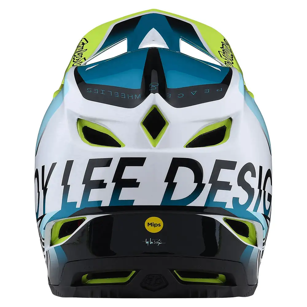 Troy Lee Designs D4 Composite Helmet W/MIPS Qualifier White / Green 5 Troy Lee Designs D4 Composite Helmet W/MIPS Qualifier White / Green - Image 3