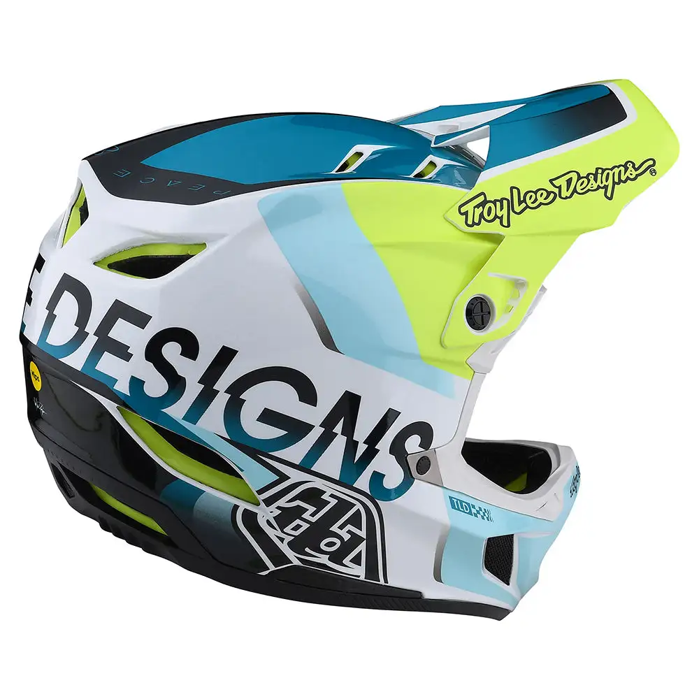 Troy Lee Designs D4 Composite Helmet W/MIPS Qualifier White / Green 7 Troy Lee Designs D4 Composite Helmet W/MIPS Qualifier White / Green - Image 5