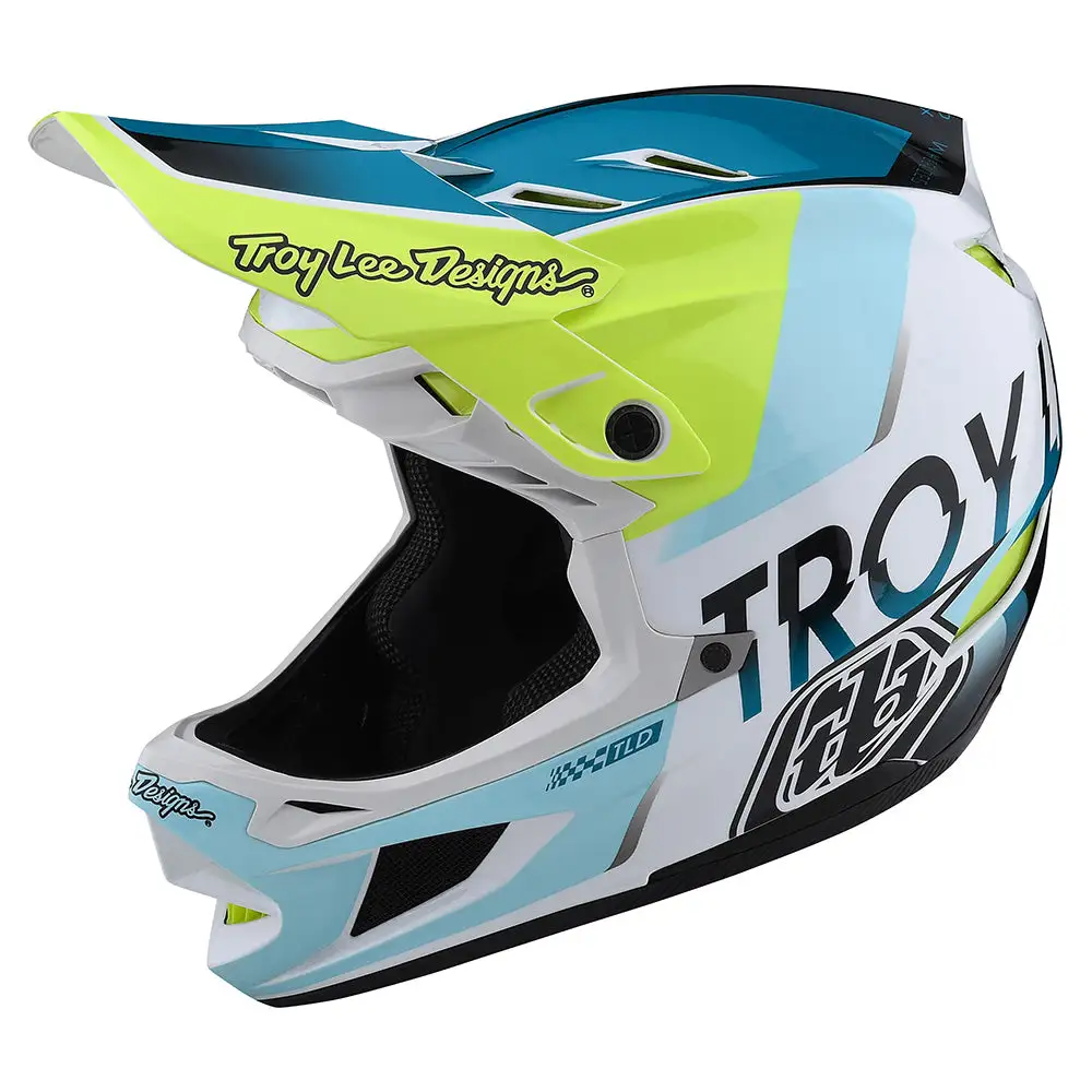 Troy Lee Designs D4 Composite Helmet W/MIPS Qualifier White / Green 10 Troy Lee Designs D4 Composite Helmet W/MIPS Qualifier White / Green - Image 8