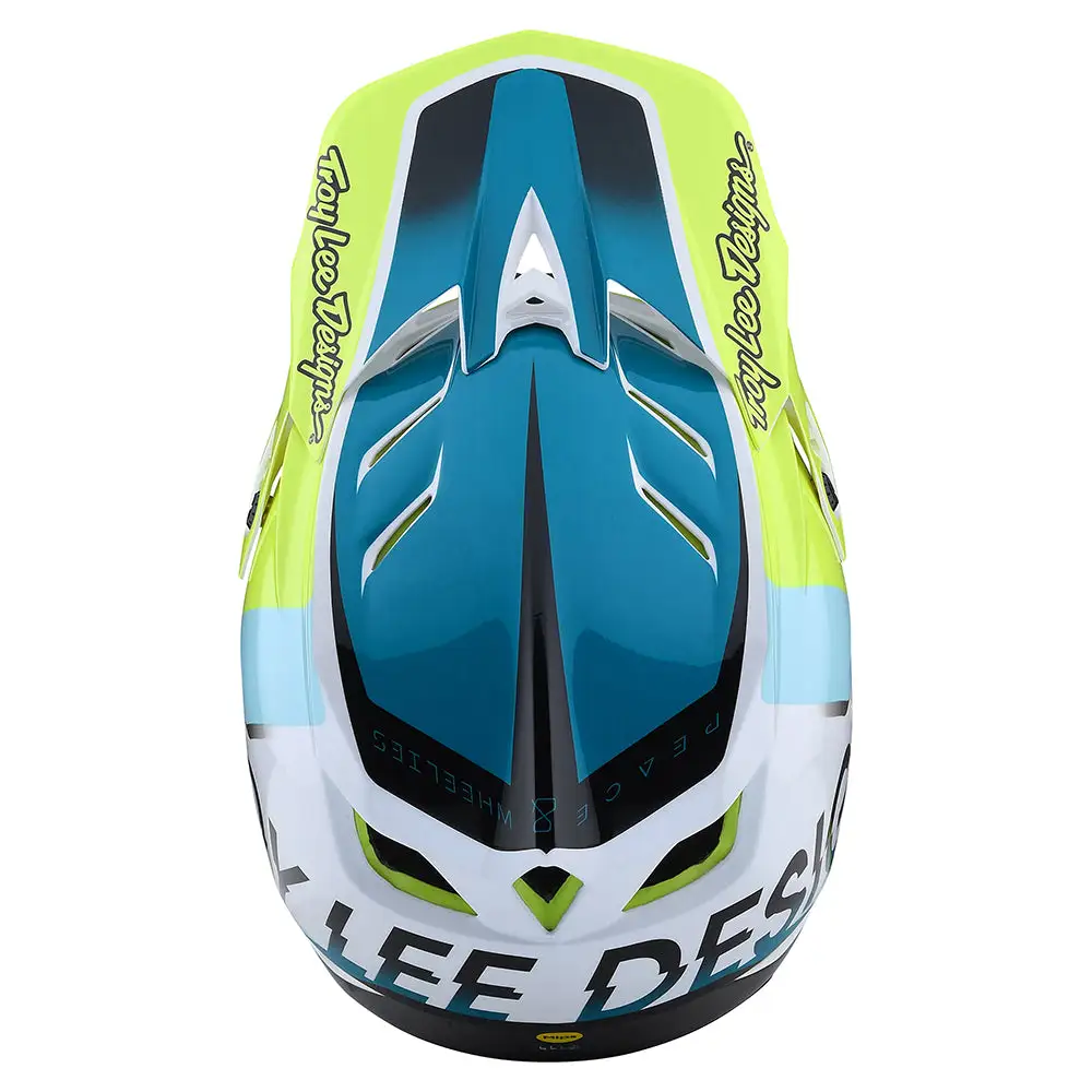 Troy Lee Designs D4 Composite Helmet W/MIPS Qualifier White / Green 11 Troy Lee Designs D4 Composite Helmet W/MIPS Qualifier White / Green - Image 9