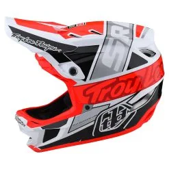 Troy Lee Designs D4 Composite Helmet W/MIPS Team SRAM White / Glo Red