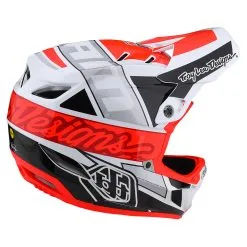 Troy Lee Designs D4 Composite Helmet W/MIPS Team SRAM White / Glo Red -Bike Sales TLD B22S D4CM SRAM WHTGLORED 04