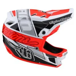 Troy Lee Designs D4 Composite Helmet W/MIPS Team SRAM White / Glo Red -Bike Sales TLD B22S D4CM SRAM WHTGLORED 05