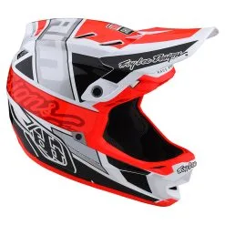 Troy Lee Designs D4 Composite Helmet W/MIPS Team SRAM White / Glo Red -Bike Sales TLD B22S D4CM SRAM WHTGLORED 06
