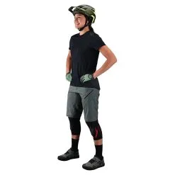 Troy Lee Designs Womens Lilium Short No Liner Solid Steel Green -Bike Sales TLD B22S LILIUM JACQUARD BLKSTLGRN 02