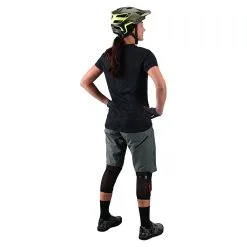 Troy Lee Designs Womens Lilium Short No Liner Solid Steel Green -Bike Sales TLD B22S LILIUM JACQUARD BLKSTLGRN 03