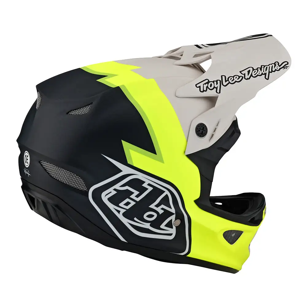 Troy Lee Designs D3 Fiberlite Helmet Volt Flo Yellow 6 Troy Lee Designs D3 Fiberlite Helmet Volt Flo Yellow - Image 4