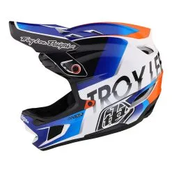 Troy Lee Designs D4 Composite Helmet W/MIPS Qualifier White / Blue