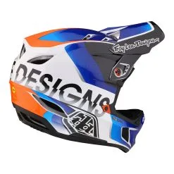 Troy Lee Designs D4 Composite Helmet W/MIPS Qualifier White / Blue -Bike Sales TLD B23D1 D4CM QUALIFIER WHTBLU 04