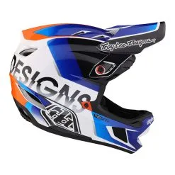 Troy Lee Designs D4 Composite Helmet W/MIPS Qualifier White / Blue -Bike Sales TLD B23D1 D4CM QUALIFIER WHTBLU 05