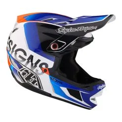 Troy Lee Designs D4 Composite Helmet W/MIPS Qualifier White / Blue -Bike Sales TLD B23D1 D4CM QUALIFIER WHTBLU 06