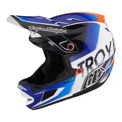 Troy Lee Designs D4 Composite Helmet W/MIPS Qualifier White / Blue -Bike Sales TLD B23D1 D4CM QUALIFIER WHTBLU 07