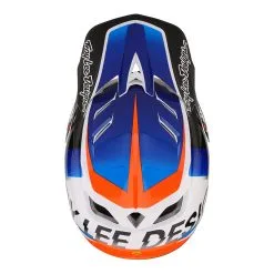 Troy Lee Designs D4 Composite Helmet W/MIPS Qualifier White / Blue -Bike Sales TLD B23D1 D4CM QUALIFIER WHTBLU 08