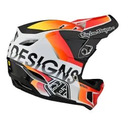 Troy Lee Designs D4 Composite Helmet W/MIPS Qualifier White / Orange -Bike Sales TLD B23D1 D4CM QUALIFIER WHTORG 04