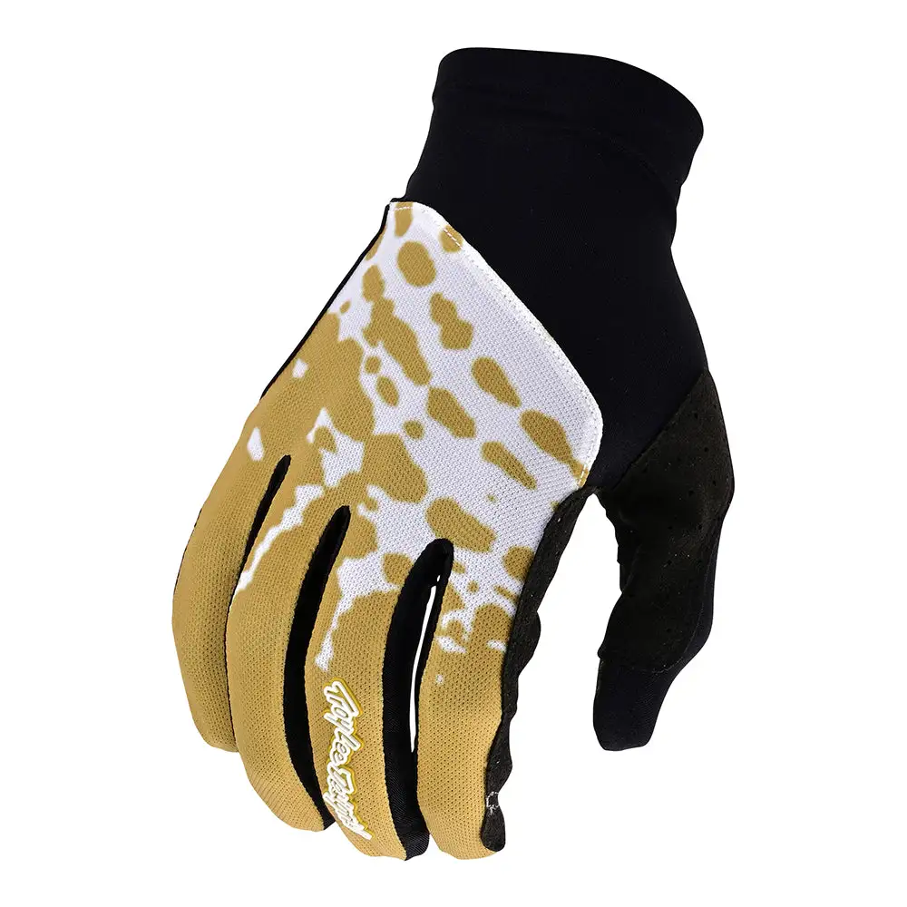Troy Lee Designs Flowline Glove Big Spin Black / Gold 3 Troy Lee Designs Flowline Glove Big Spin Black / Gold