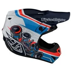 Troy Lee Designs SE4 Polyacrylite Helmet W/MIPS Skooly Blue / Orange -Bike Sales TLD M22F SE4PA SKOOLY BLUORG 05