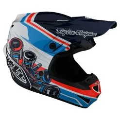 Troy Lee Designs SE4 Polyacrylite Helmet W/MIPS Skooly Blue / Orange -Bike Sales TLD M22F SE4PA SKOOLY BLUORG 06