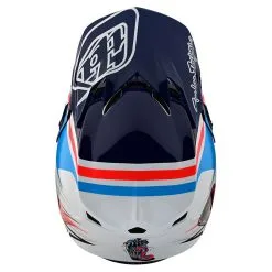 Troy Lee Designs SE4 Polyacrylite Helmet W/MIPS Skooly Blue / Orange -Bike Sales TLD M22F SE4PA SKOOLY BLUORG 08