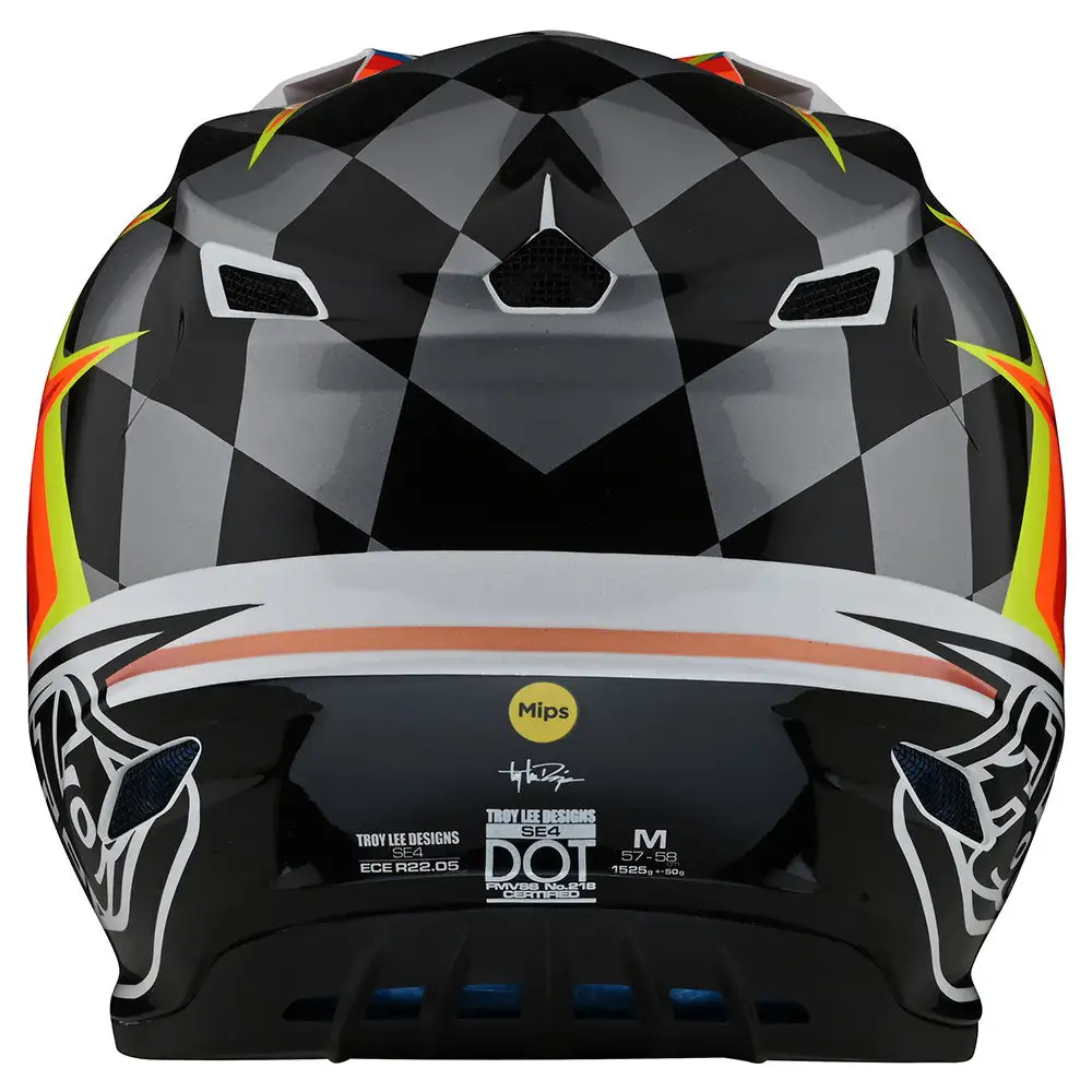 Troy Lee Designs SE4 Polyacrylite Helmet W/MIPS Warped White 5 Troy Lee Designs SE4 Polyacrylite Helmet W/MIPS Warped White - Image 3