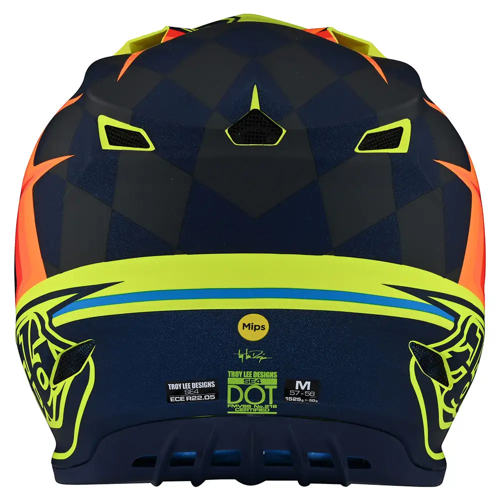 Troy Lee Designs SE4 Polyacrylite Helmet W/MIPS Warped Yellow 5 Troy Lee Designs SE4 Polyacrylite Helmet W/MIPS Warped Yellow - Image 3